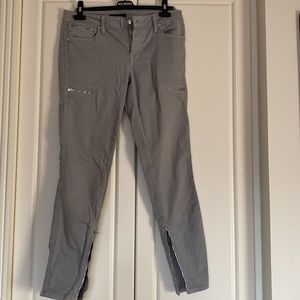 WORK CUSTOM JEANS  GREY SKINNY WITH ZIPPER DETAIL . Size 30 .